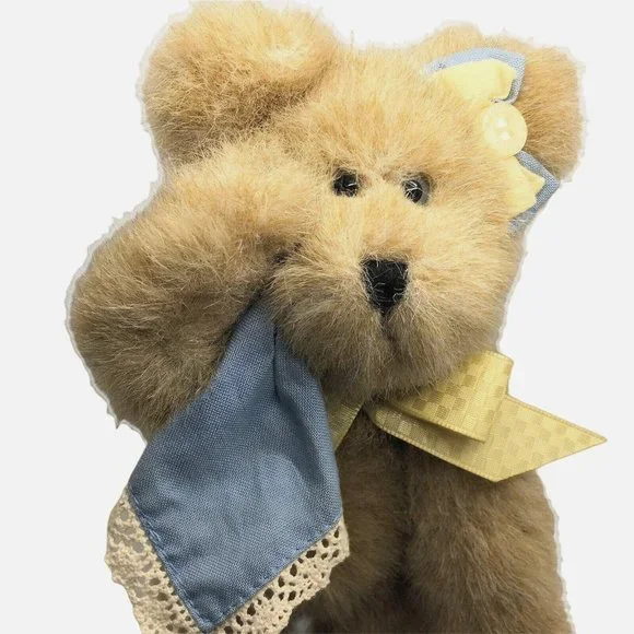 Boyds Will B Missing You Teddy Bear 8" Beige Fully Jointed Plush Vintage Stuffed - Picture 7 of 8